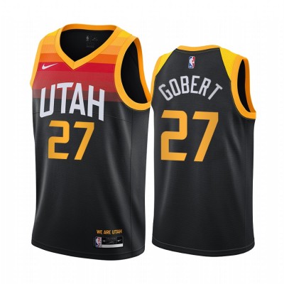 Nike Utah Jazz #27 Rudy Gobert Black NBA Swingman 2020-21 City Edition Jersey Men's